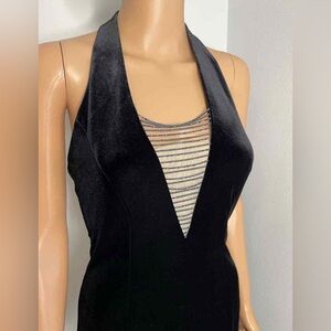 Betsy & Adam Elegant Black Halter Dress